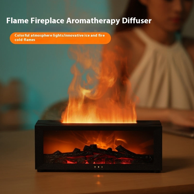 3D LED Mini Fireplace with Flame Effect & Humidifier – Cozy Home Decor