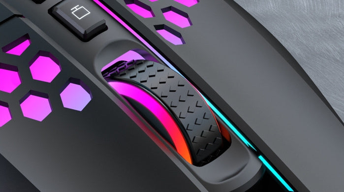 RGB Gaming Mouse – Lightweight Honeycomb Design with LED Backlight & Ergonomic Grip