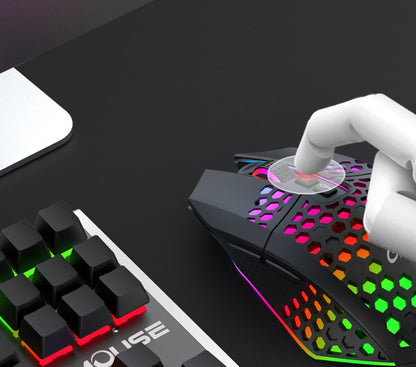 RGB Gaming Mouse – Lightweight Honeycomb Design with LED Backlight & Ergonomic Grip